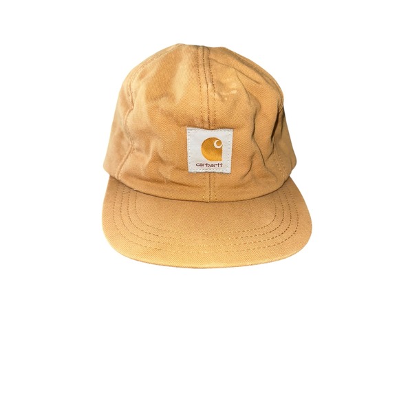 Carhartt Made in USA Small Cap Hat Cotton Canvas Tan Brown Red Lined - Picture 1 of 7